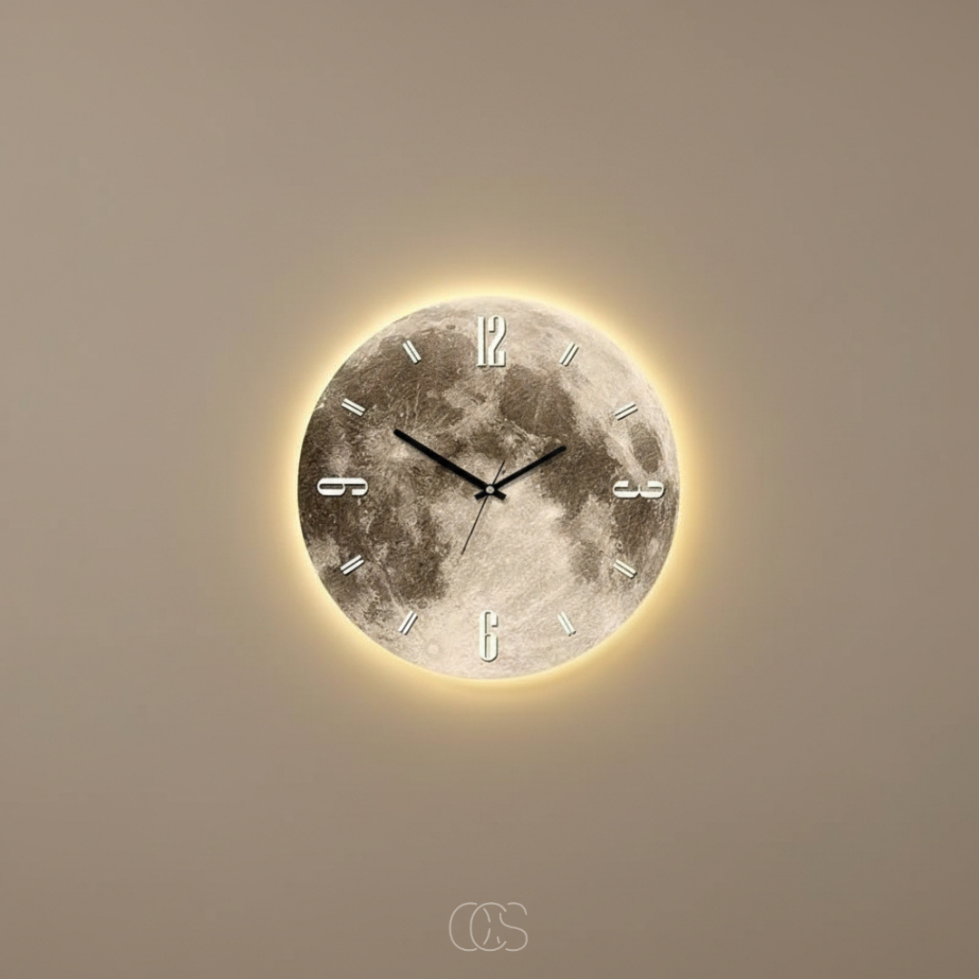 OCS - Moon Wall Clock with LED rim 1