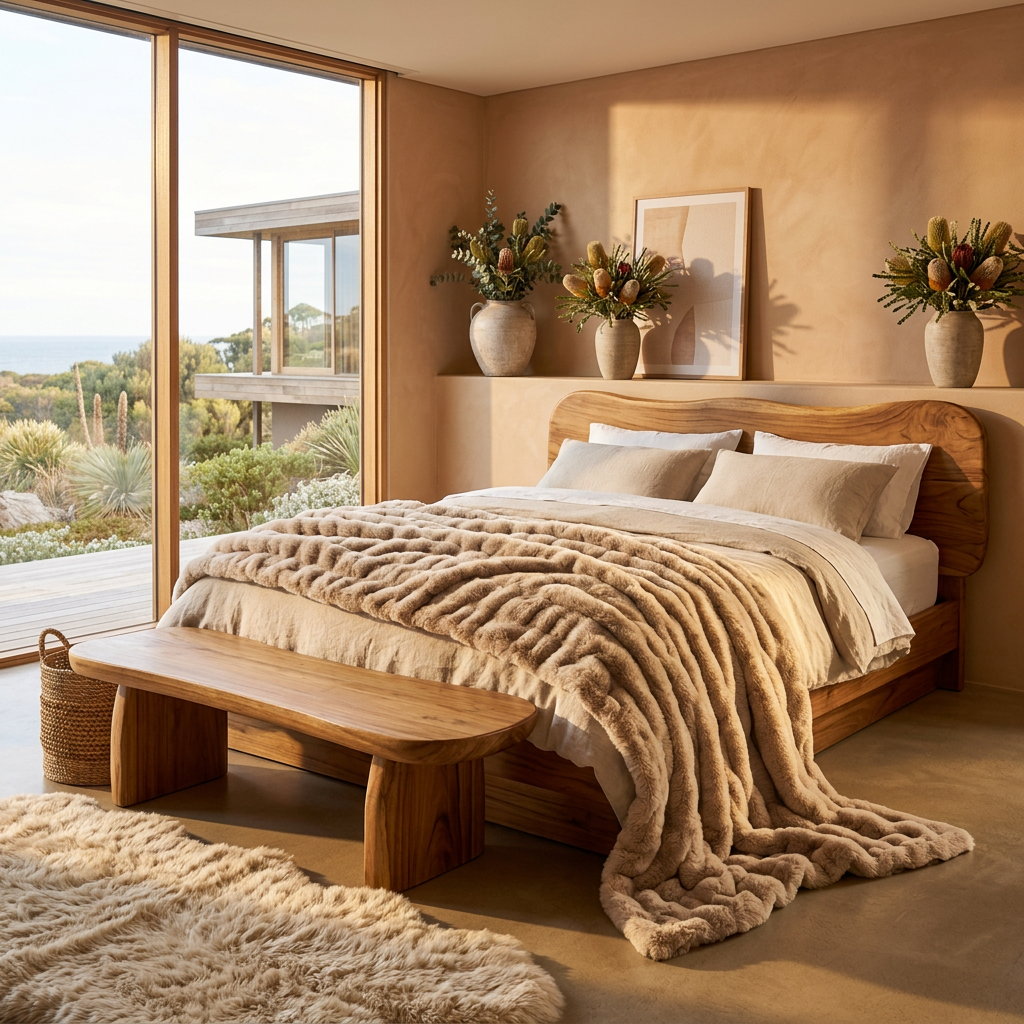 Elara Haus Luxury Rabbit Faux Fur Throw - Ultra Plush Blanket