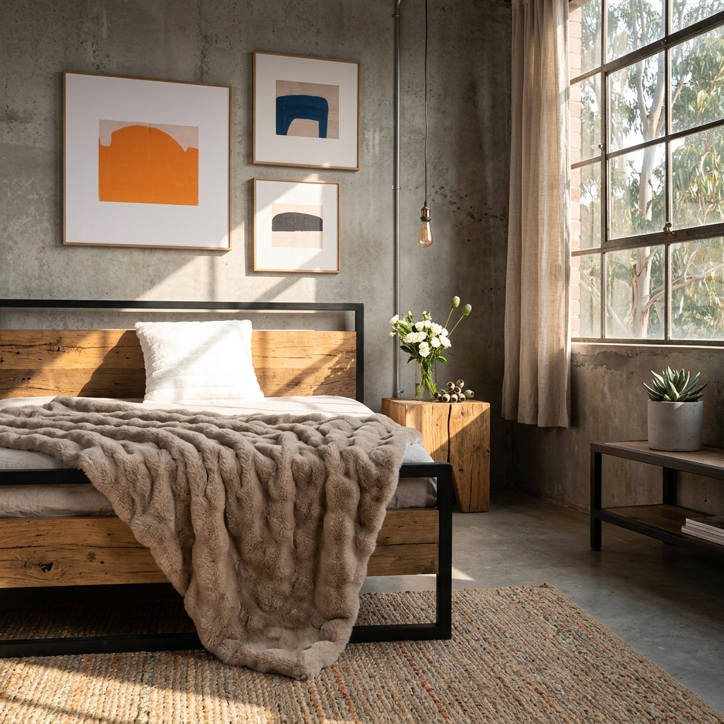 Elara Haus Luxury Rabbit Faux Fur Throw - Ultra Plush Blanket