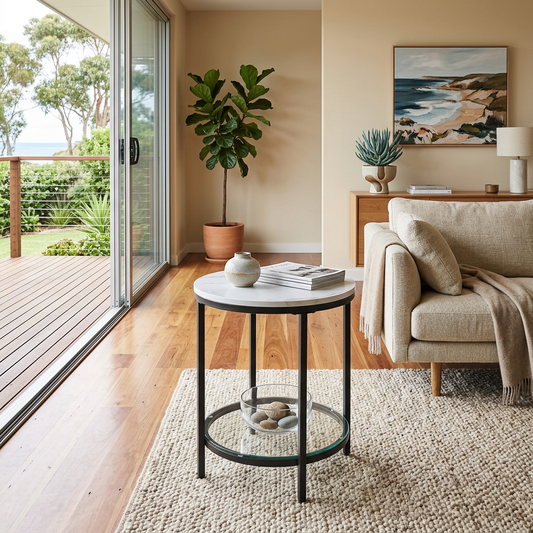 Elara Haus Luxury Round Side Table for Living Room