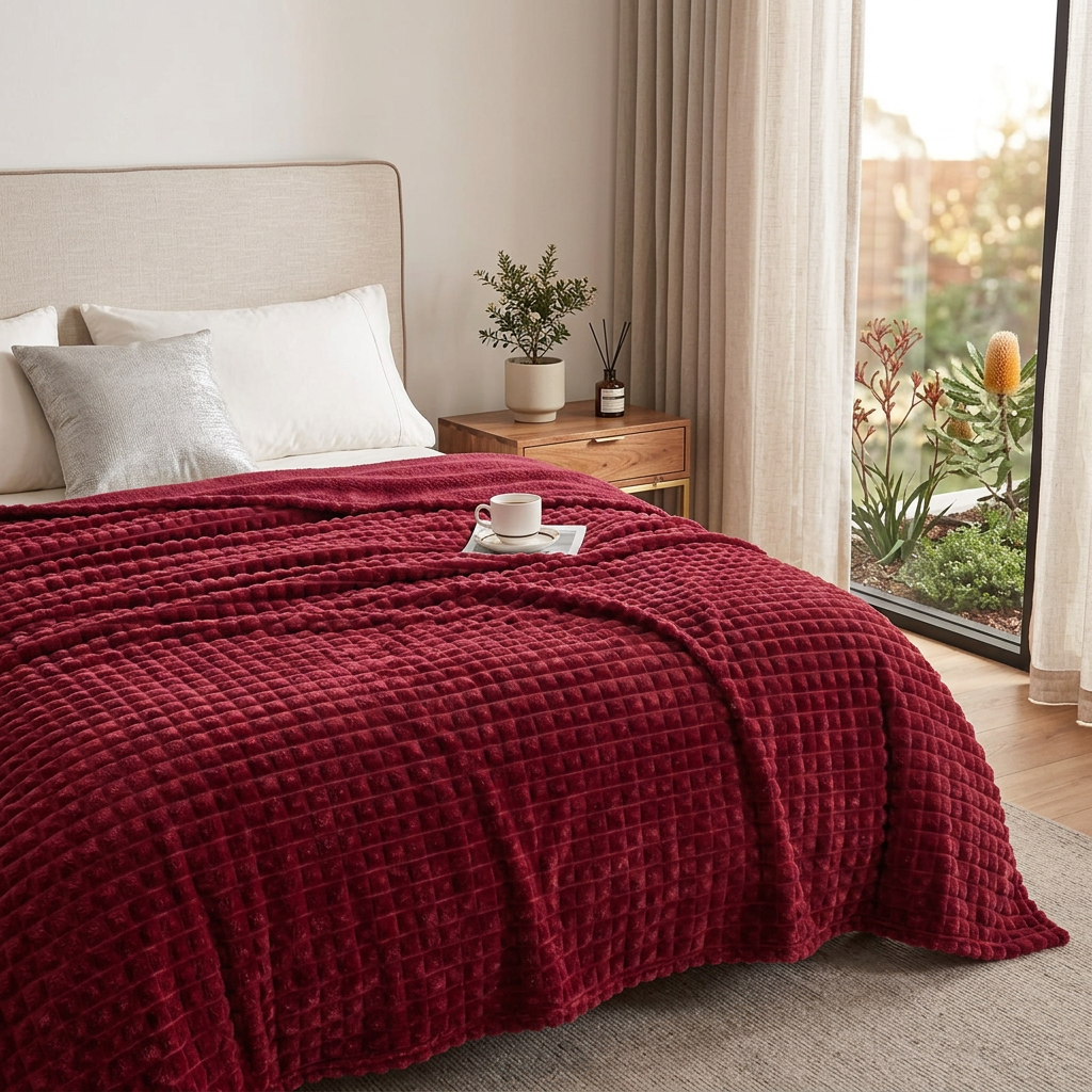 Elara Haus Luxury Textured Fleece Throw Blanket