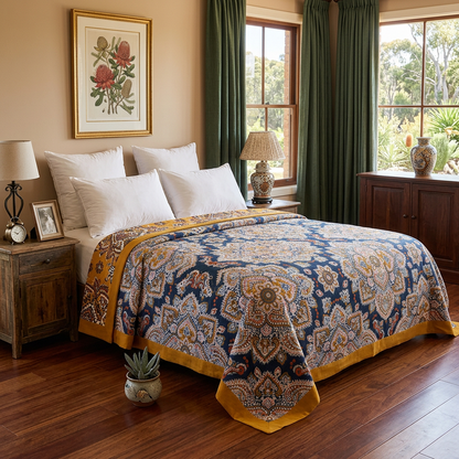 Elara Haus Luxury Traditional Patterned Cotton Throw