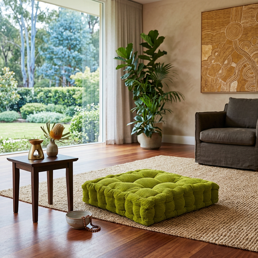 Elara Haus Luxury Tufted Corduroy Meditation Floor Cushion