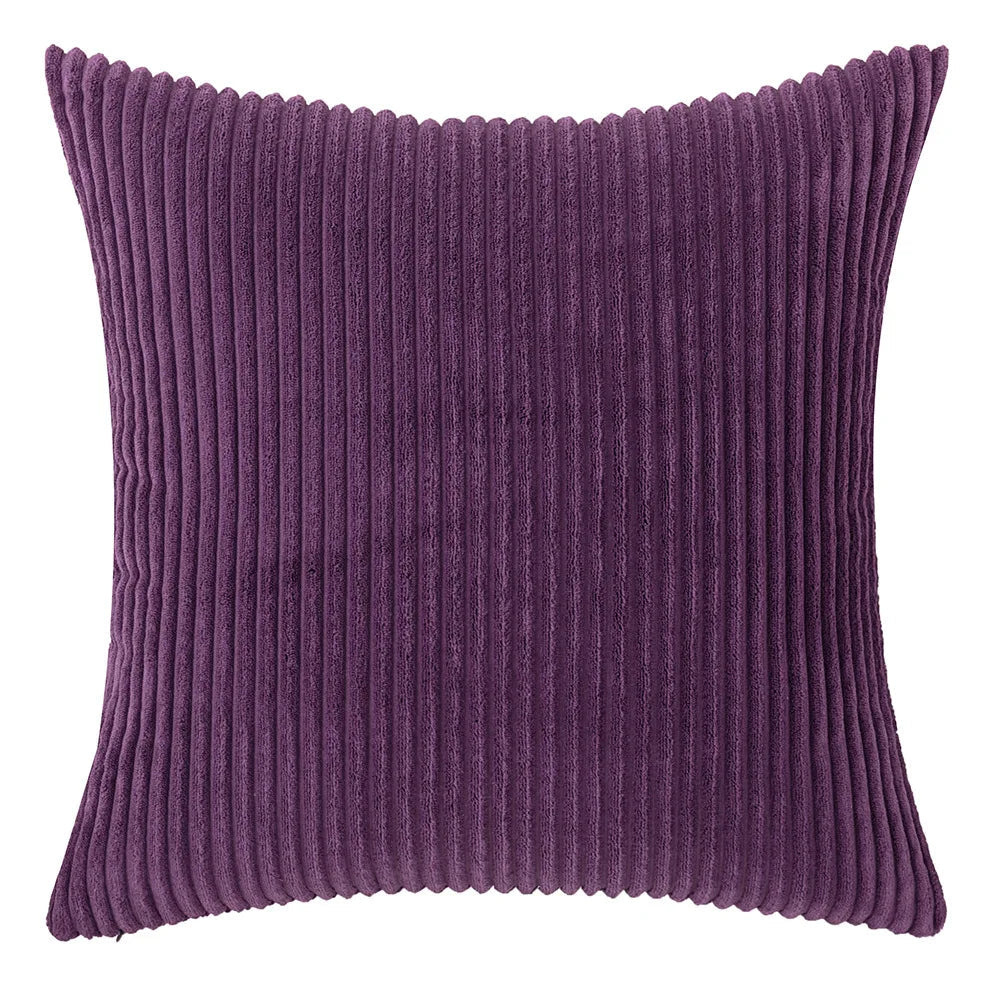 Elviron - Corduroy Striped Decorative Cushion Cover 12