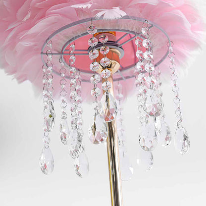 Feather floor lamp with crystal tassels, stylish, 3 colors 8