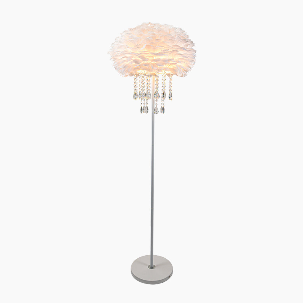 Feather floor lamp with crystal tassels, stylish, 3 colors 5