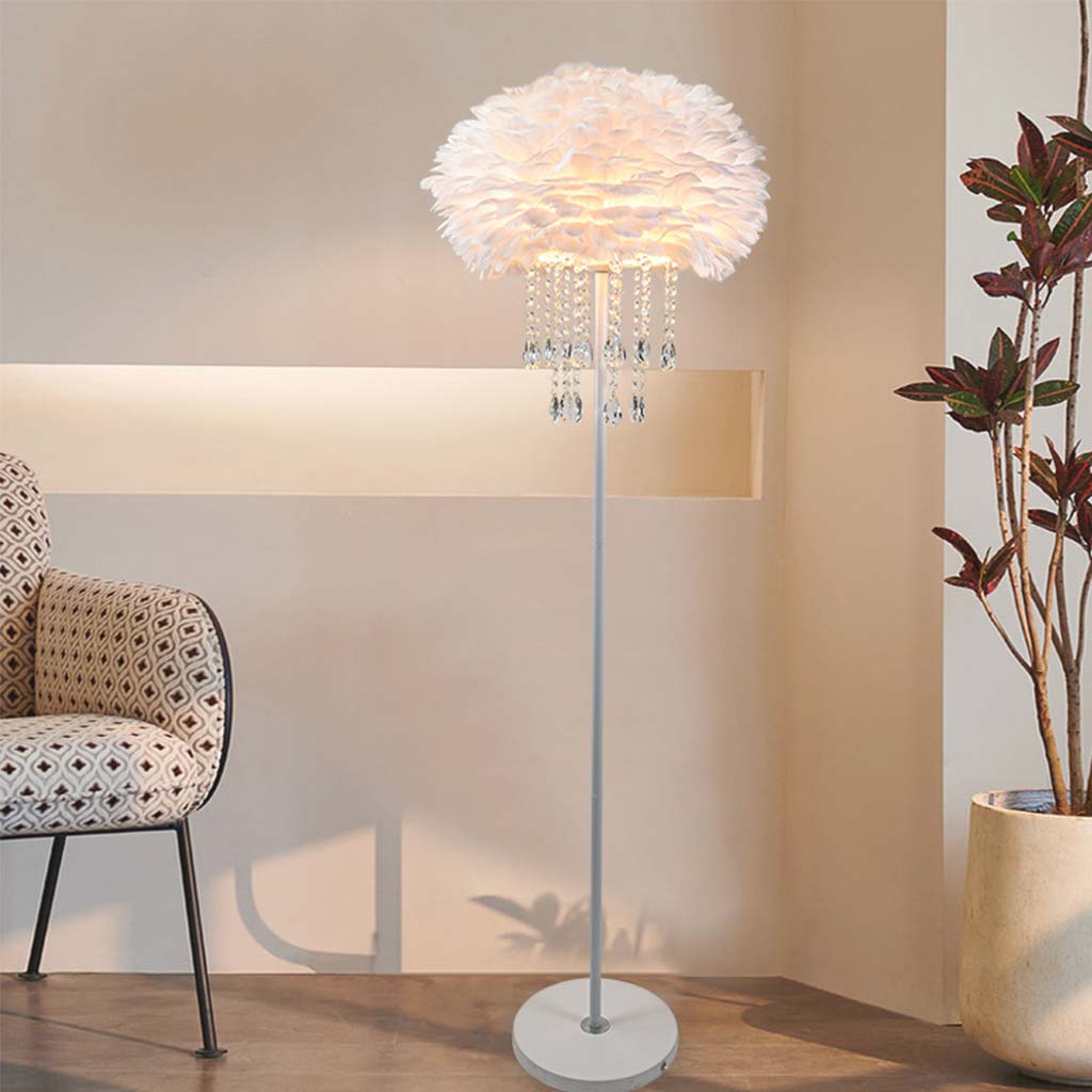 Feather floor lamp with crystal tassels, stylish, 3 colors 4