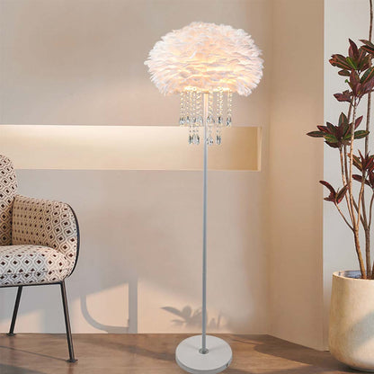 Feather floor lamp with crystal tassels, stylish, 3 colors 4