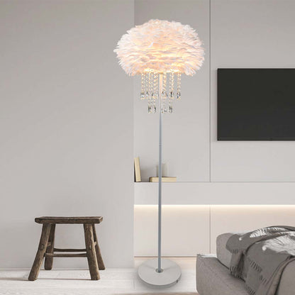 Feather floor lamp with crystal tassels, stylish, 3 colors 6