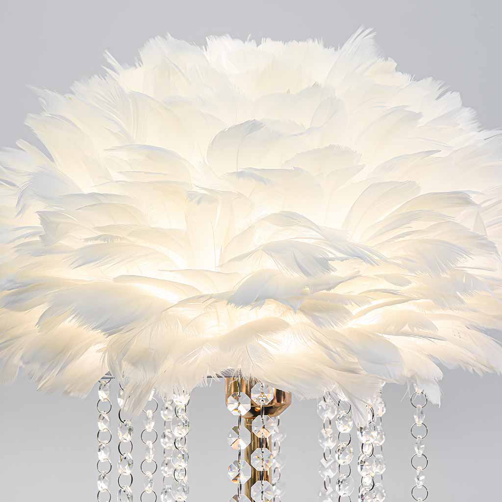 Feather floor lamp with crystal tassels, stylish, 3 colors 7