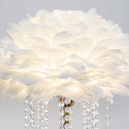 Feather floor lamp with crystal tassels, stylish, 3 colors 7