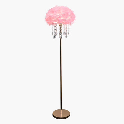 Feather floor lamp with crystal tassels, stylish, 3 colors 1