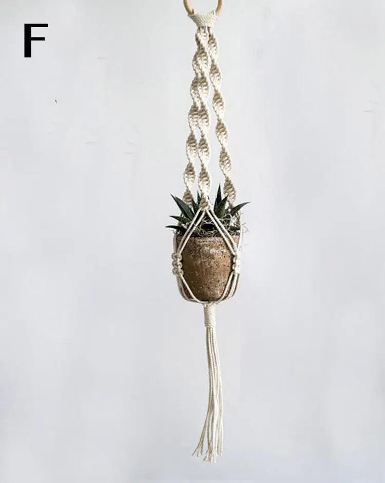 Nordic Handmade Woven Tapestry Hanging Basket Planter | Ceramic 9