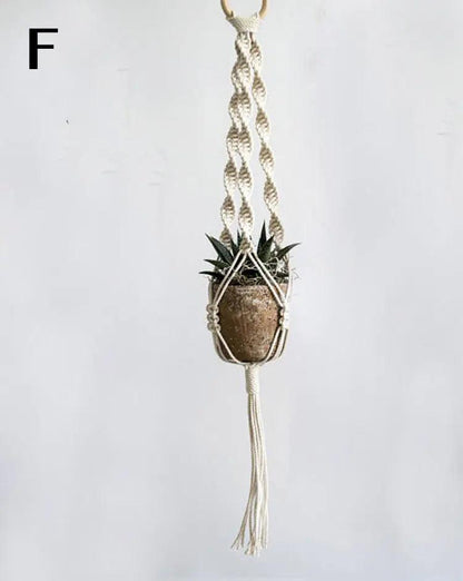 Nordic Handmade Woven Tapestry Hanging Basket Planter | Ceramic 9