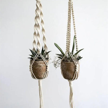 Nordic Handmade Woven Tapestry Hanging Basket Planter | Ceramic 1