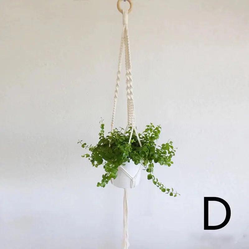 Nordic Handmade Woven Tapestry Hanging Basket Planter | Ceramic 2