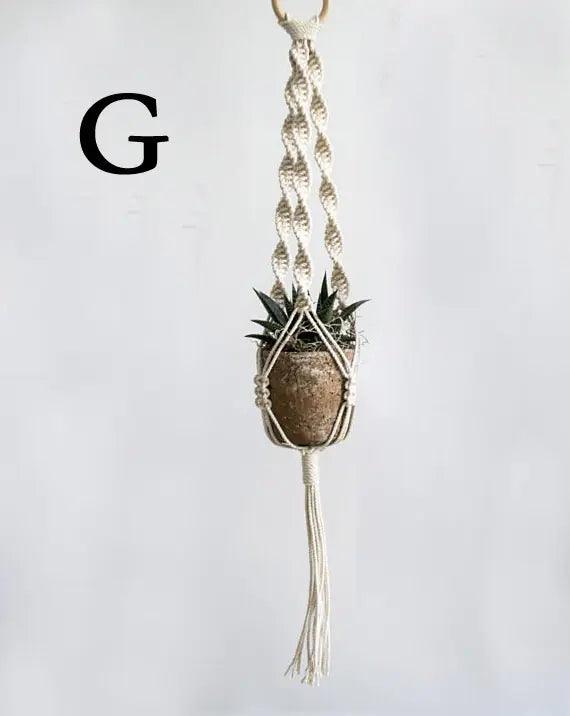 Nordic Handmade Woven Tapestry Hanging Basket Planter | Ceramic 4