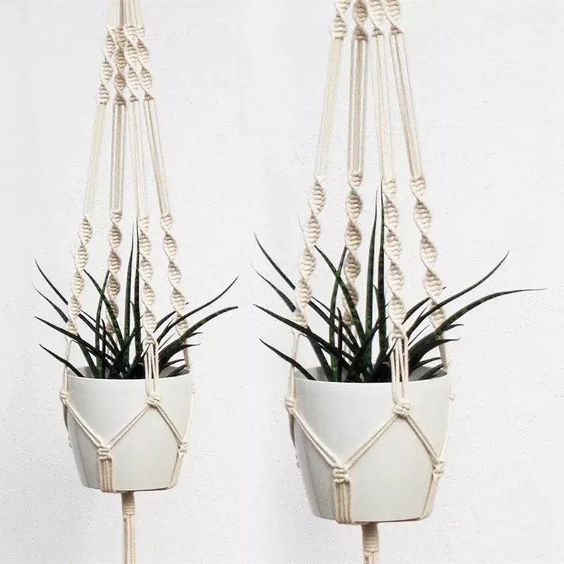 Nordic Handmade Woven Tapestry Hanging Basket Planter | Ceramic 5