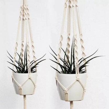 Nordic Handmade Woven Tapestry Hanging Basket Planter | Ceramic 5