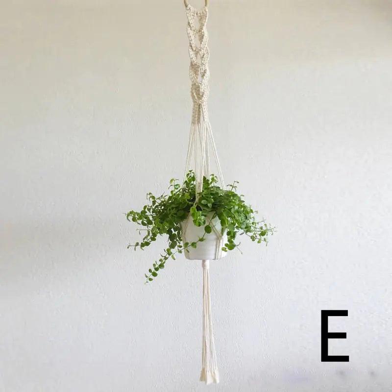 Nordic Handmade Woven Tapestry Hanging Basket Planter | Ceramic 7