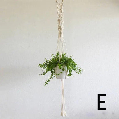Nordic Handmade Woven Tapestry Hanging Basket Planter | Ceramic 7