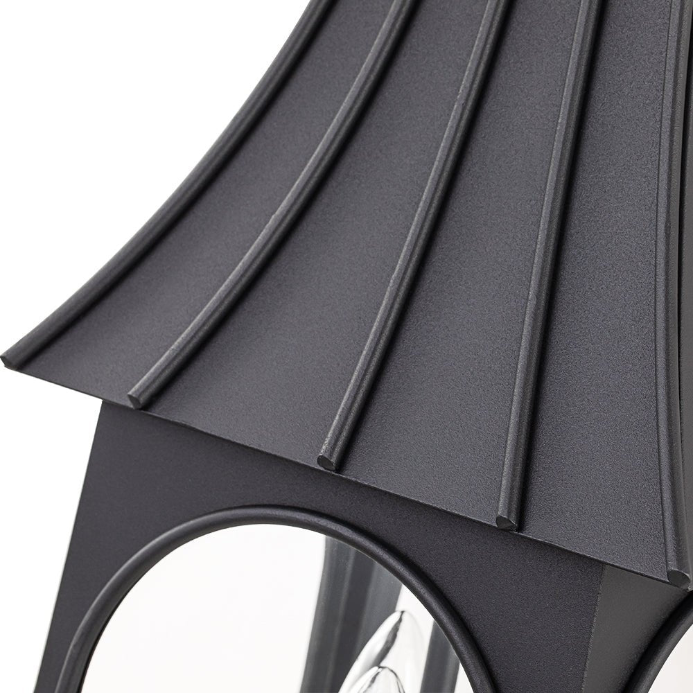Retro 3-Light Clear Glass House Lantern Outdoor Wall Sconce 7