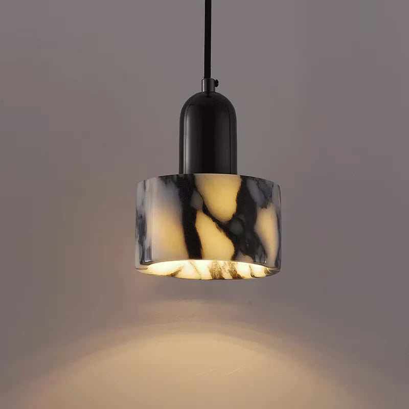 Hanging Lamp with Marble Style Shade 0