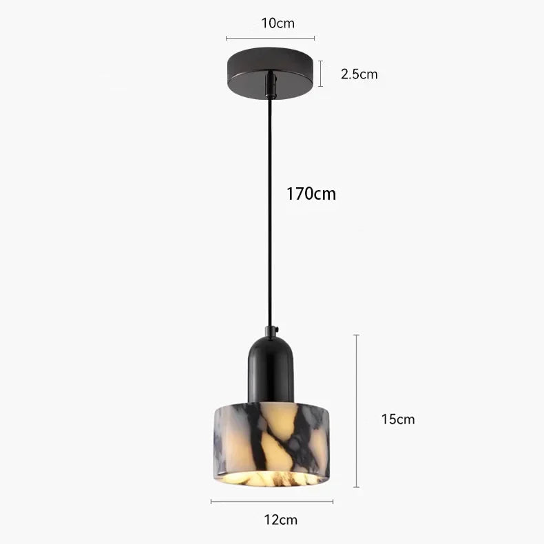 Hanging Lamp with Marble Style Shade 1