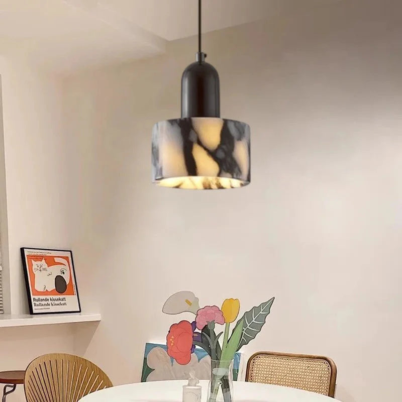 Hanging Lamp with Marble Style Shade 2