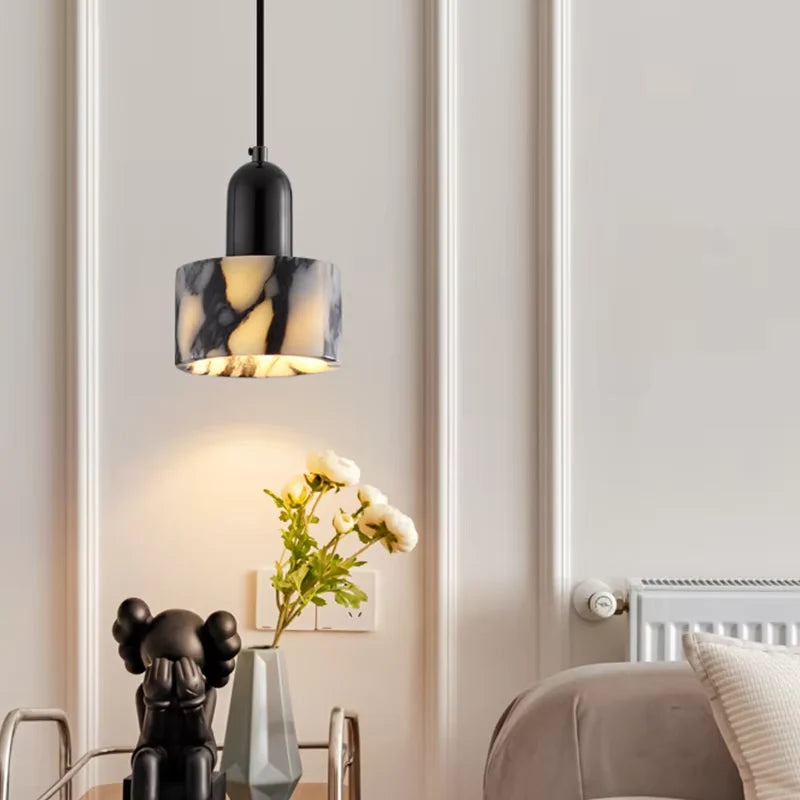 Hanging Lamp with Marble Style Shade 3