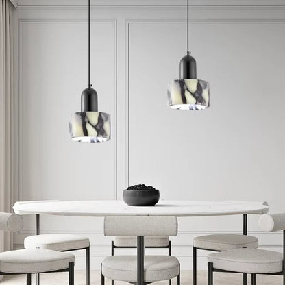 Hanging Lamp with Marble Style Shade 6