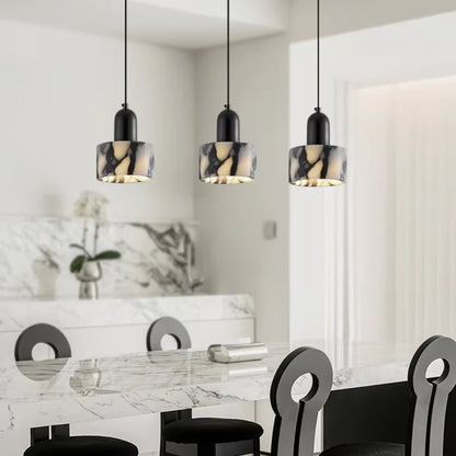 Hanging Lamp with Marble Style Shade 7