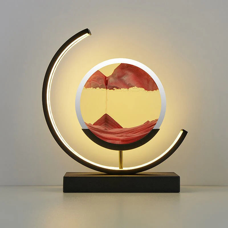 Decorative lamp with quicksand - a relaxing LED lamp with a landscape effect 0