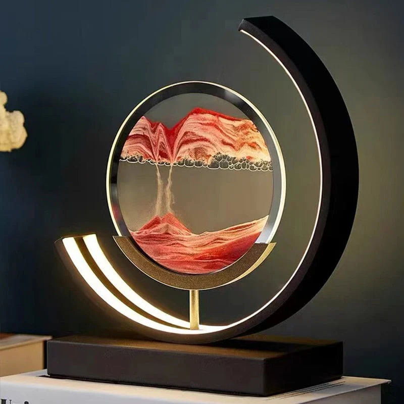 Decorative lamp with quicksand - a relaxing LED lamp with a landscape effect 1