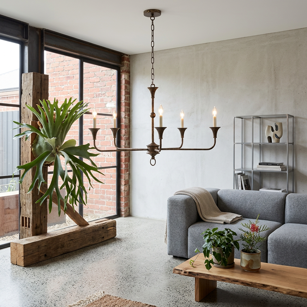 Elara Haus Metal Ringed Stem Pendant Light