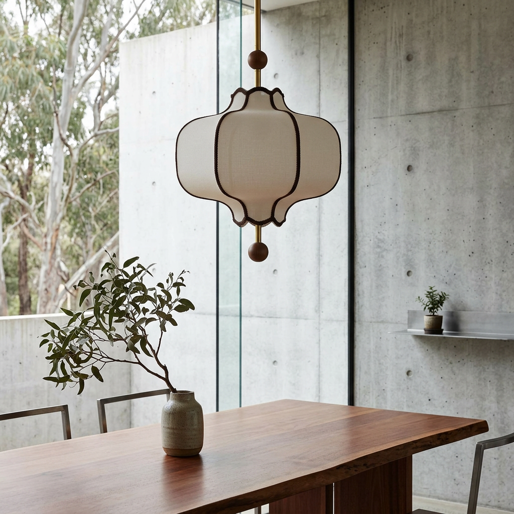 Elara Haus Mid Century Fabric Ceiling Light