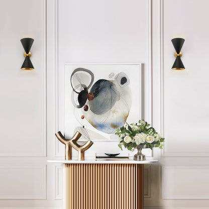 Mid-Century 2-Light Up And Down Double Cone Armed Wall Sconce 0