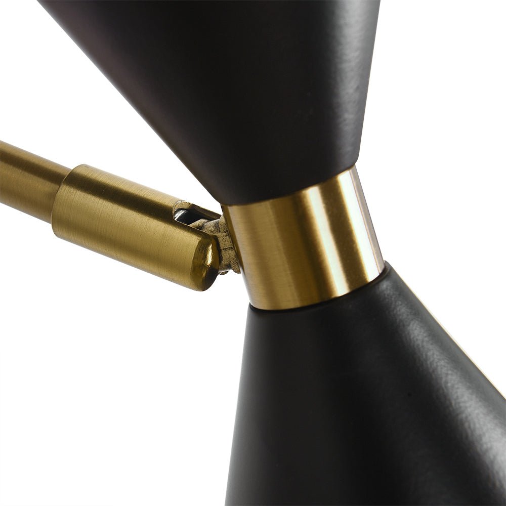 Mid-Century 2-Light Up And Down Double Cone Armed Wall Sconce 6