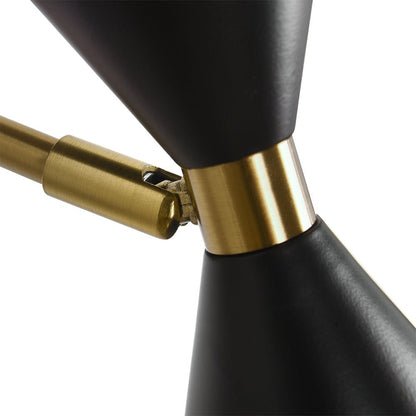 Mid-Century 2-Light Up And Down Double Cone Armed Wall Sconce 6