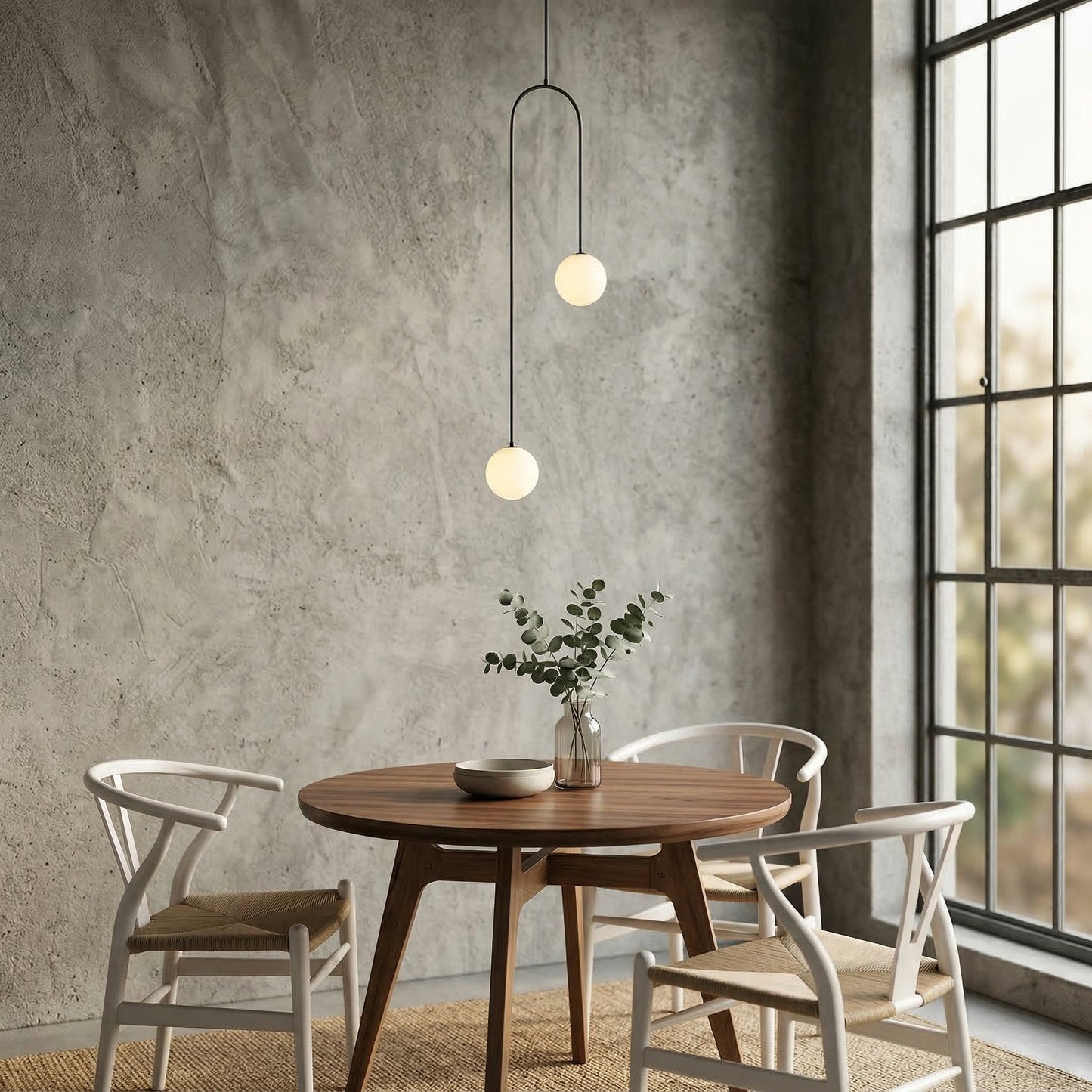 Elara Haus Mid-Century Modern Brass & Glass Globe Pendant
