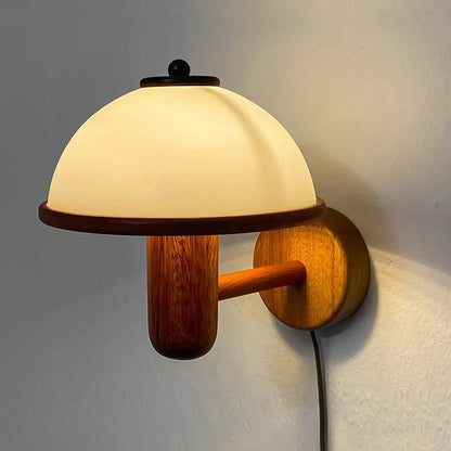 Wall Sconce with Wooden Accents – Bedroom Lamp 0