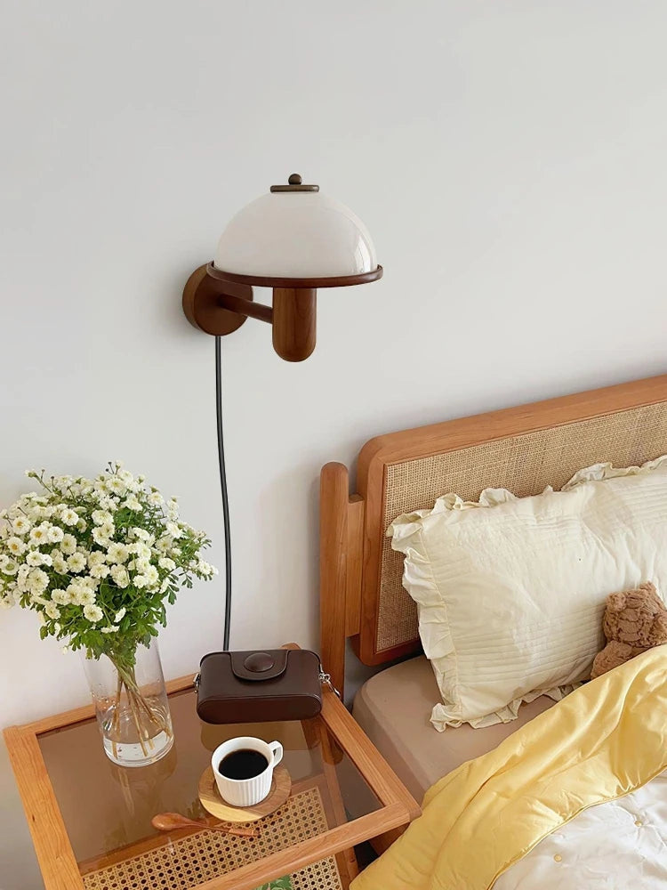 Wall Sconce with Wooden Accents – Bedroom Lamp 4
