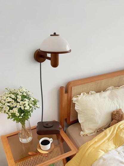 Wall Sconce with Wooden Accents – Bedroom Lamp 4