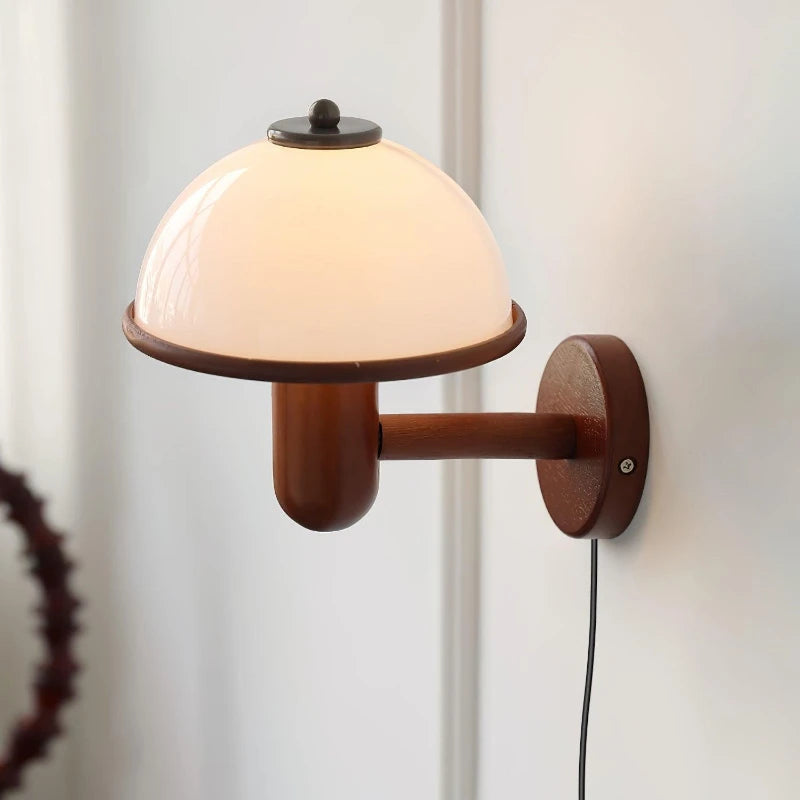 Wall Sconce with Wooden Accents – Bedroom Lamp 6