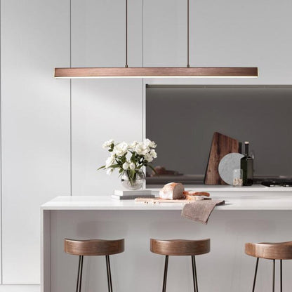 Arisha Modern LED Pendant Lamp Metal Black/Brown Linear 8