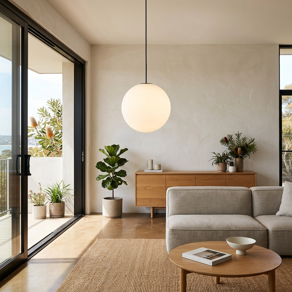 Elara Haus Minimalist Frosted Glass Globe Pendant Light