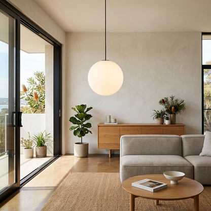 Elara Haus Minimalist Frosted Glass Globe Pendant Light