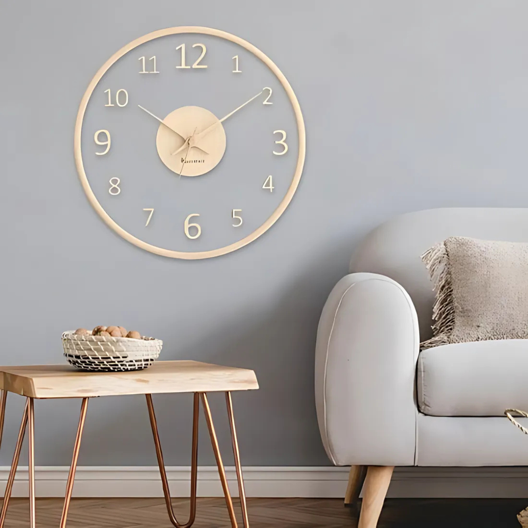 Metron - Stylish Wooden Wall Clock with Glass 1