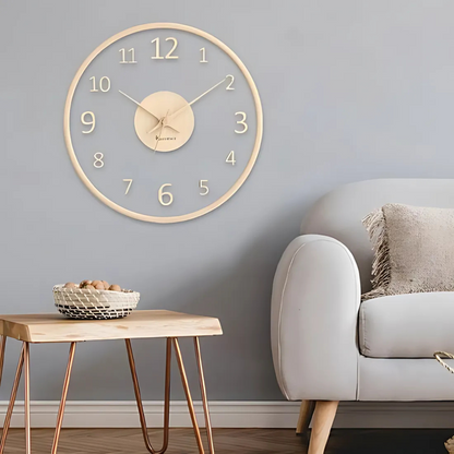 Metron - Stylish Wooden Wall Clock with Glass 1