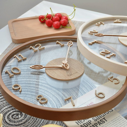 Metron - Stylish Wooden Wall Clock with Glass 2